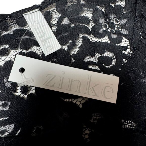 NWT Floral Lace Mini Dress Sz.L Black Sheer Goth Festival Y2K Beach Cover-Up - Picture 6 of 12